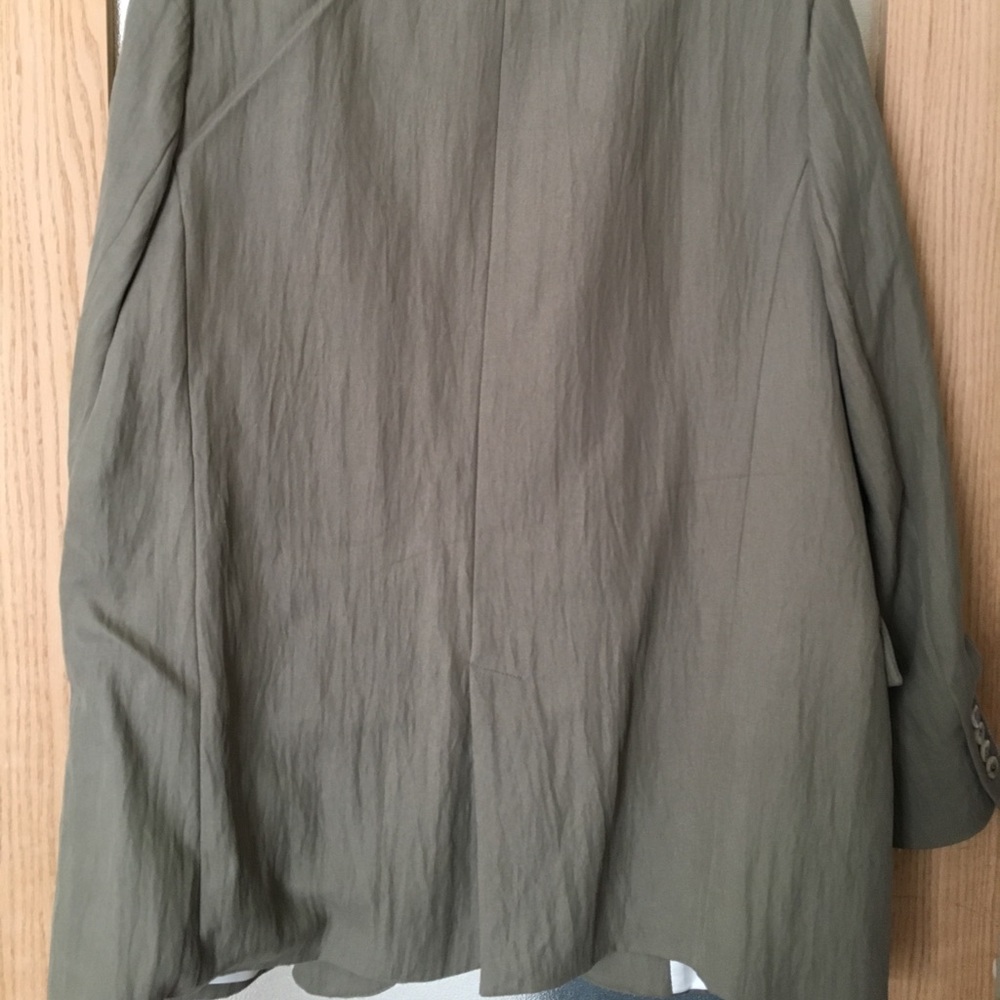 Zara Wrinkle Effect Khaki Blazer - Picture 3 of 10
